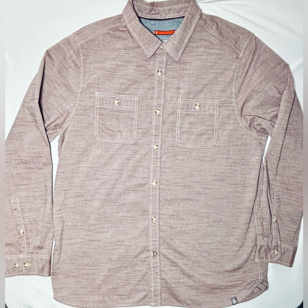 The North Face Montgomery Long Sleeve Button Up Men's XL Sequoia Red EXCELLENT